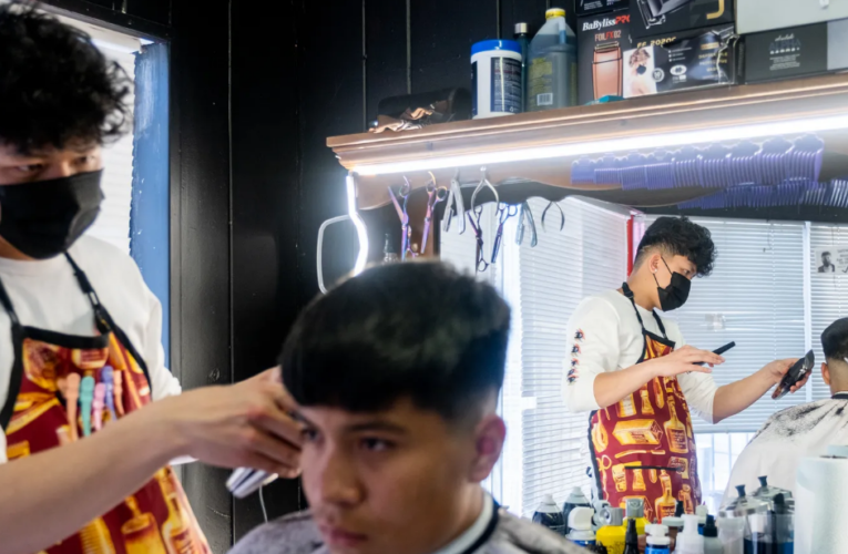 In a Denver barber shop, a prospective college student waited to fulfill his dream